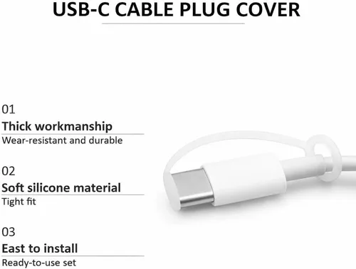 Miniatura 7 de Mizi Enchufe antipolvo USB C, paquete de 4 protectores de puerto de carga para iPhone 17 Pro Max, accesorios de limpieza completos - Negro