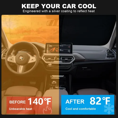Miniatura 2 de Parasol para parabrisas delantero mejorado 2026 para BMW X3 2018-2023, reflector, plegable, parasoles para parabrisas de BMW X3, mantiene tu