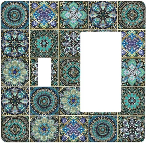 Miniatura 17 de Cubiertas Decorativas para Placas de Interruptor Bosque Primavera Hada Encantada País de las Maravillas Suelo Verde 2 Gang Cubierta de Interruptor