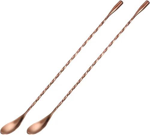 Miniatura 9 de uxcell Cuchara de bar para mezclar cócteles, 2 cucharas de acero inoxidable de mango largo de 12 pulgadas, cucharas de mezcla de bebidas con mango