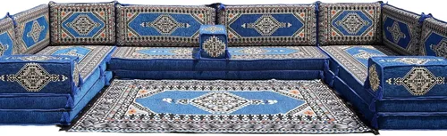 Miniatura 8 de arabicsofa Cojines de piso árabe en forma de U – Sofá tradicional Majlis con sofá otomano