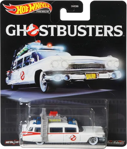 Miniatura 3 de Hot Wheels Real Riders Ghostbusters Classic ECTO-1 Vehículo de Fundición a Presión Escala 1:64