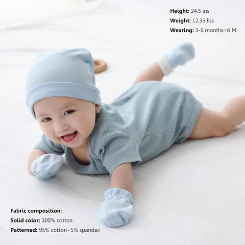 Miniatura 12 de Body de manga corta para bebé recién nacido, ropa de algodón de una pieza, 5 unidades, 0-12 meses