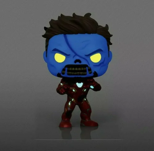 Funko POP Marvel: What If? - Zombie Iron Man, exclusivo de Amazon que brilla en la oscuridad, multicolor, (58178)