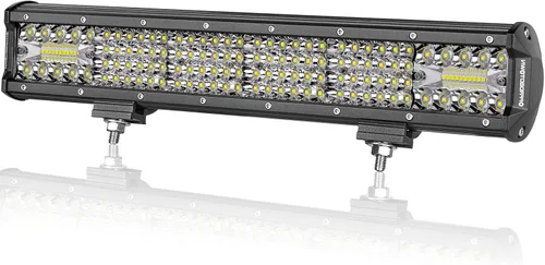 Miniatura 8 de Barra de luz LED amarilla, Offroadtown de 15" 224W, cuatro filas, combo de foco y reflector, luz LED de conducción para trabajo, luces amarillas