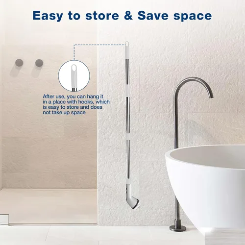 Miniatura 5 de Cepillo eléctrico giratorio 2024, cepillo de limpieza inalámbrico, ajustable de 2 velocidades, limpiador de ducha para baño, coche, azulejos