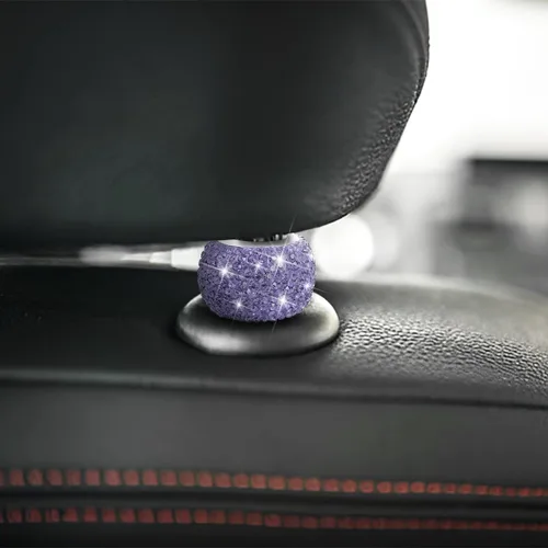 Miniatura 3 de XINLIYA Paquete de 4 collares para reposacabezas de automóvil, collares brillantes para reposacabezas de automóvil, anillos decorativos, collares