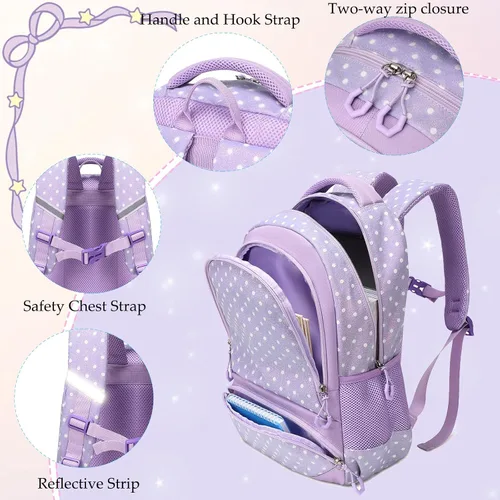 Miniatura 52 de Juego de mochila para niñas con diseño de unicornio, mochila escolar para niños, mochila para libros para niñas, set 3 en 1, regreso a clases
