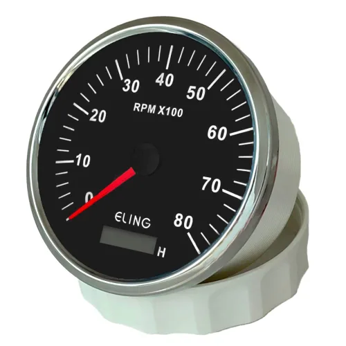 Miniatura 7 de ELING Tacómetro de motor de 4.331 in 0-8000 RPM Fueraborda Tacho RPM Gauge con medidor de horas para motor de gasolina 12V 24V con retroiluminación