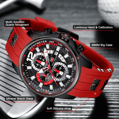 Miniatura 2 de Mini Focus Men Watch Casual Fashion Wrist Watches (ChronographWaterproofLuminousCalendar) Silicon Band Quartz Watches for Men