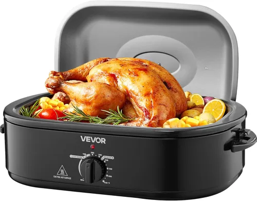 Miniatura 16 de VEVOR Horno tostador, bandeja eléctrica de tostado de 20QT, horno de pavo de cocción rápida con temperatura ajustable de 150-450℉, horno de pavo