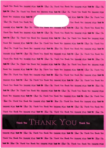 Miniatura 8 de 9 x 12 " Thank You "Die Cut Mango Bolsas de plástico 50/Cs – Bolsas marca directa, Dorado, 1
