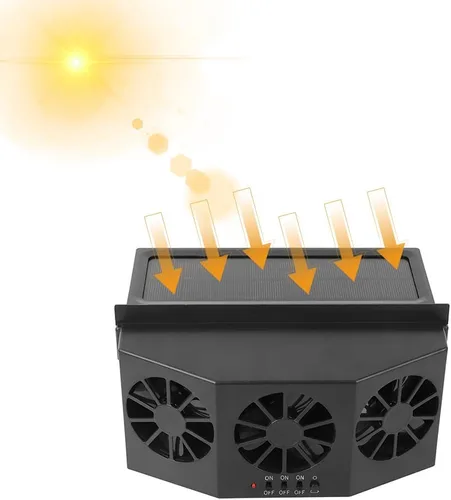 Miniatura 5 de Tiiyee Ventilador de ventilación de automóvil, enfriador portátil con energía solar, ventilador de ventana, ventilador de escape de automóvil