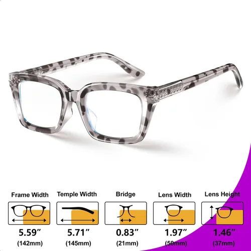 Miniatura 6 de VISOONE Lentes de lectura multifocales progresivos, bisagra de resorte, bloqueo de luz azul, para mujeres y hombres, 1.5x Tortuga cebra