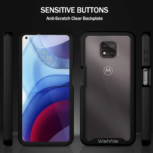 Miniatura 5 de Funda compatible con Moto G Power 2021, protector de pantalla integrado de cuerpo completo, a prueba de golpes, ajuste delgado, parachoques, funda