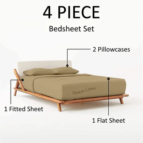 Miniatura 108 de Shreem Linen Olympic - Juego de sábanas tamaño Queen de 66 x 80 pulgadas, 100% algodón egipcio, juego de ropa de cama de 4 piezas, se adapta a Azul