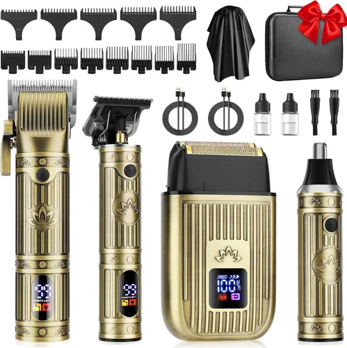 Miniatura 9 de Zesuti Juego de cortapelos de peluquero inalámbrico para hombres, kit profesional de corte de pelo y recortadora de hoja en T sin espacio y Negro 949