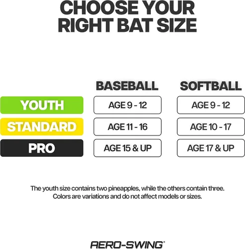 Miniatura 7 de Aero Swing - Entrenador de swing de béisbol y softbol, las piñas de resistencia al viento del swing del bate generan más velocidad de bate de más