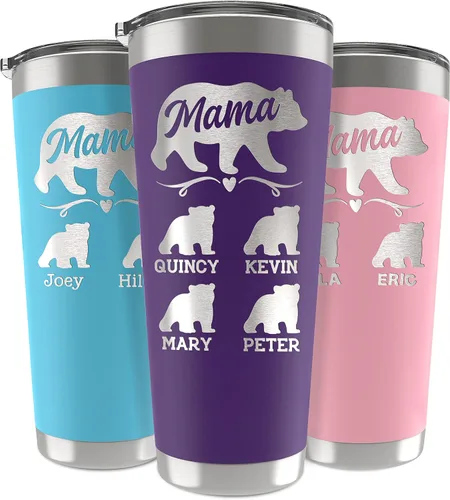 Miniatura 37 de Vaso de Mamá Oso, vaso personalizado para mamá Oro Rosa