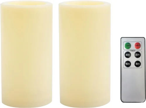 Miniatura 23 de CANDLE CHOICE Velas LED sin flama, impermeables, de pilas, para exteriores, con control remoto y temporizador, luz blanca parpadeante de resina