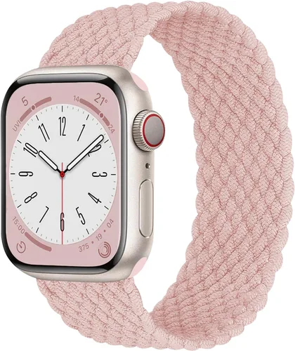Miniatura 9 de Correa elástica de nylon trenzada Solo Loop, compatible con correas de Apple Watch de 1.496 pulgadas, 1.575 pulgadas, 1.614 pulgadas, 1.654