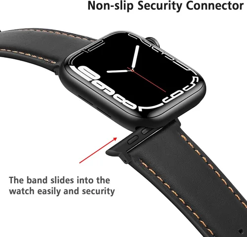 Miniatura 4 de HITZEE Correas de cuero compatibles con Apple Watch Band de 1.654 in, 1.614 in, 1.575 in, 1.496 in, para mujeres y hombres, correa de cuero genuino