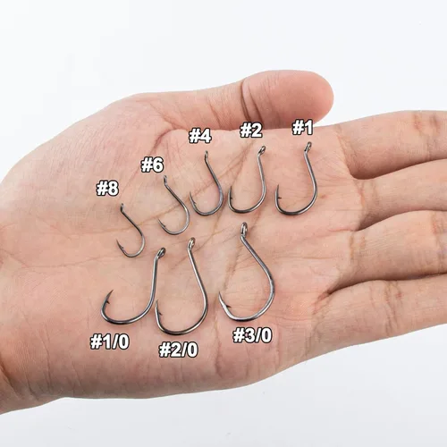 Miniatura 6 de Dr.Fish Paquete de 100 anzuelos de pesca de pulpo, agua salada y agua dulce, cebo vivo compensado bagre lubina surf anzuelos de pesca Texas Drop