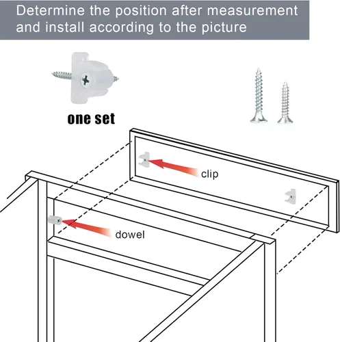 Miniatura 3 de Paquete de 10 clips falsos para gabinete delantero, con tornillos acrílicos falsos clips de cajón de gabinete para frentes de cocina, cajones