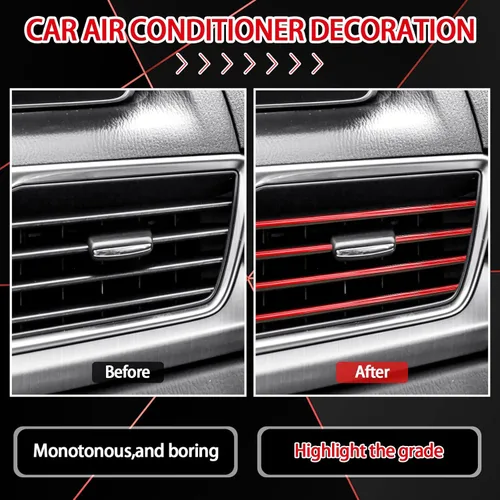 Miniatura 3 de Riakrum 30 piezas de set de accesorios para automóvil rojo y negro, cubierta de volante de cuero PU, accesorios para interior de auto, regalo, tiras