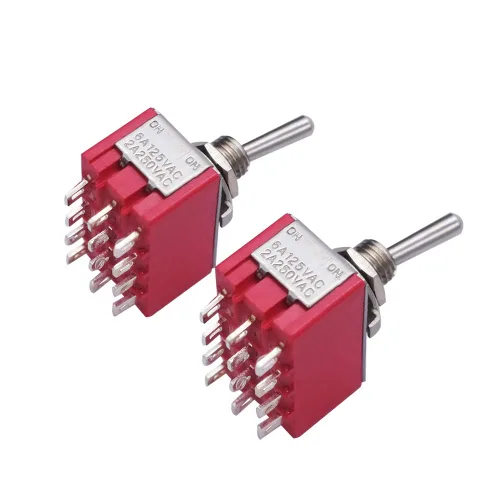 Miniatura 7 de Mxuteuk 8 piezas interruptor de palanca mini SPST interruptor en miniatura encendido/apagado 2 terminales 2 posiciones 6 A 125 V 3 A 250 V