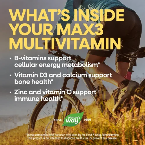 Miniatura 6 de Nature's Way ¡Vivo! Max3 Potency Daily Multivitamin, multivitaminas para adultos de alta potencia para apoyar el metabolismo de la energía celular