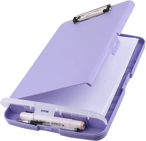 Miniatura 10 de HWPRATO Organizador de Portapapeles con Almacenamiento Portapapeles Plegable para Enfermería Carpeta de Archivo de Plástico con Estuche de Azul
