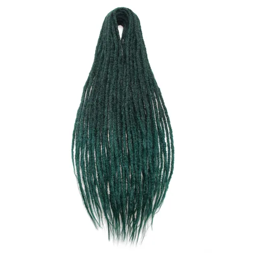 Miniatura 14 de 20 hebras de 24 pulgadas, extensiones de rastas color burdeos, rastas de cabello de ganchillo para mujer, hechas a mano, suaves, trenzas de cabello