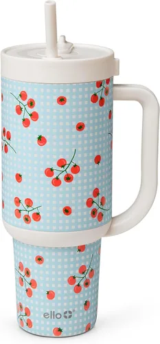 Miniatura 31 de Ello Oasis Botella de Agua de Acero Inoxidable de 30oz - Flower Quilt Colcha de flores