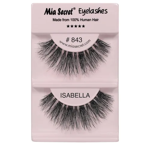 Miniatura 38 de Mia Secret Demi Wispies - Pestañas postizas de estilo natural, pestañas de tira fina, banda transparente invisible, pestañas de cabello humano