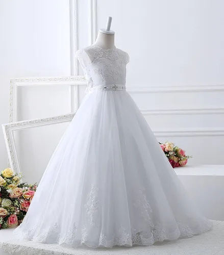 Miniatura 2 de Magicdress - Vestidos blancos de bautismo de primera comunión para niñas 7-16, vestido de princesa de encaje para niñas 10