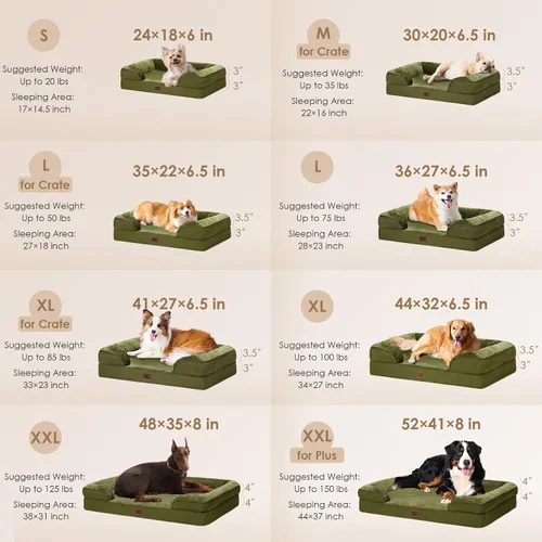 Miniatura 36 de EHEYCIGA – Cama ortopédica impermeable para perros pequeños, de espuma viscoelástica tipo caja de huevos, con bordes elevados y base antideslizante