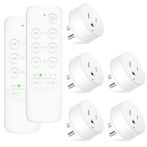 Miniatura 109 de NineLeaf Interruptor de salida remoto inalámbrico, interruptor de lámpara remoto, interruptor decorativo de enchufe de luz de encendido y apagado