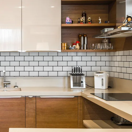 Miniatura 8 de Art3d Peel and Stick Backsplash, 10 unidades de azulejos de metro adhesivos y pegables engrosados, azulejos de cerámica sintética para cocina, baño