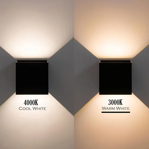Miniatura 6 de Quickway Imports Moderno aplique de pared LED impermeable de aluminio con haz ajustable de 10 W, 3000 K, blanco cálido para interiores y exteriores