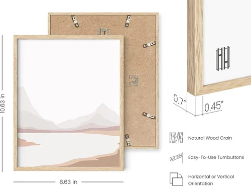 Miniatura 3 de HAUS AND HUES Arte de pared de montaña – Juego de 4 decoración de paisaje moderno de mediados de siglo, naturaleza y arte moderno Marco beige de 8