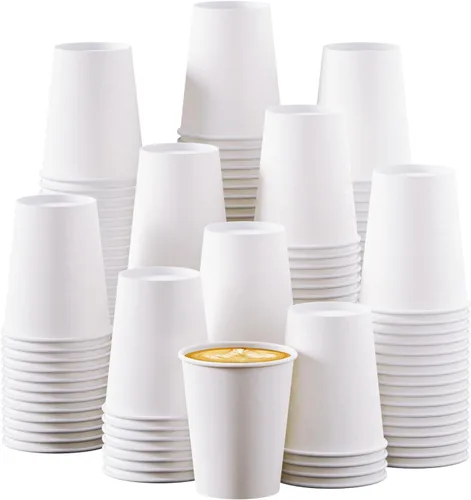Turbo Bee 10 onzas Tazas de papel de café desechables, paquete de 270 tazas para bebidas calientes, tazas de papel blancas para fiestas 270pack-10oz