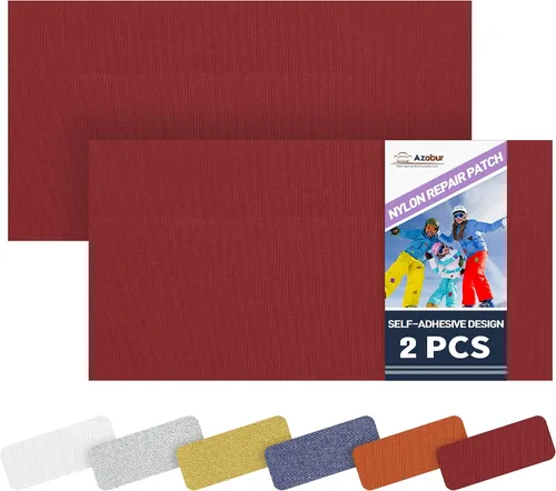 Miniatura 25 de Azobur Parches de reparación de chaquetas de plumón, impermeables, autoadhesivos, parches de tela de nailon para chaquetas hinchadas