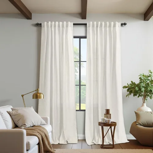 Miniatura 3 de KOUFALL Cortinas transparentes de lino de 90 pulgadas, cortinas para Sala Modernas 2025 De Lino Elegantes, cortinas personalizadas con pestaña
