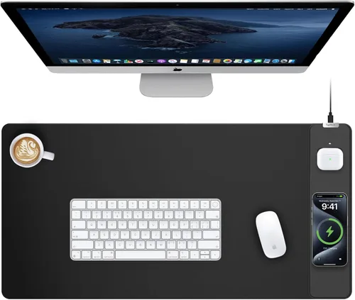 Miniatura 12 de TopMade Alfombrilla de Mouse de Carga Inalámbrica, Alfombrilla de Mouse para Juegos RGB, Alfombrilla de Escritorio para Oficina en Casa, 31.5" x RGB