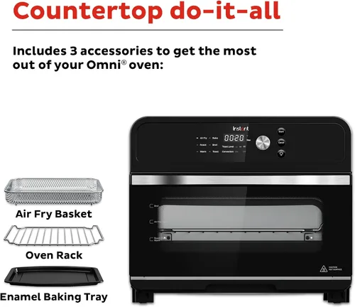 Miniatura 7 de Instant Pot Omni Horno Tostador Freidora de Aire de 19QT/18L, Funciones 7 en 1, Cabe Pizza de 12", Hace Crujiente, Asa, Hornea, Rostiza, Tuesta