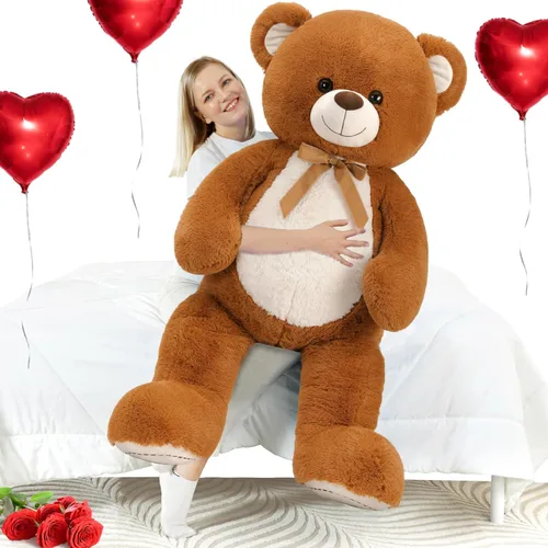 Miniatura 11 de MorisMos Oso de peluche gigante de 5 pies, 59 pulgadas, oso de peluche negro grande para decoración de fiesta de baby shower, regalo de animal