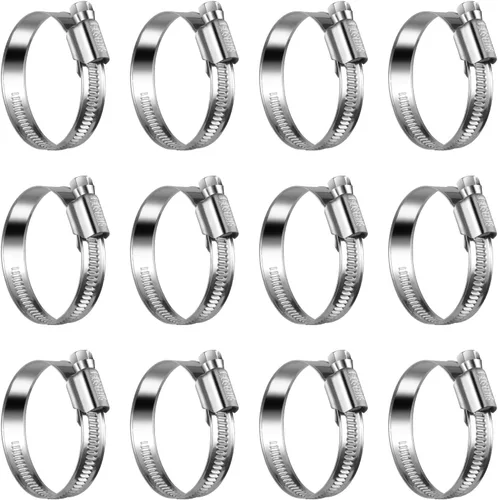 Miniatura 12 de Abrazaderas de manguera de engranaje helicoidal antideslizantes #4, abrazaderas de tornillo de acero inoxidable ajustables de 5/16 a 1/2 pulgadas