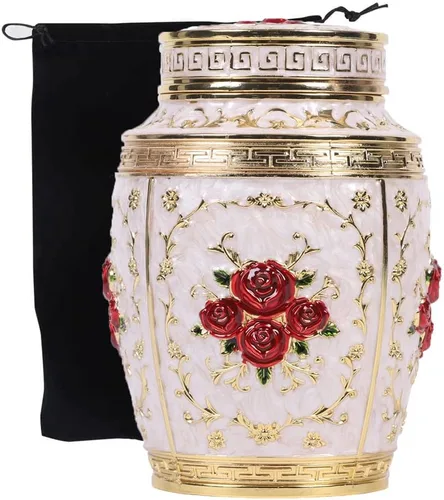 Miniatura 9 de Urna para cenizas humanas mujer adulta - Urna de cremación con flor de rosa para mamá - Urna funeraria para mujeres hecha de aleación de zinc