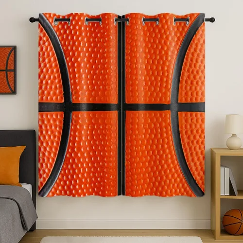 Miniatura 10 de Cortinas opacas de fútbol americano Sports America para niñas y niños, decoración del hogar, fondo de primer plano de cordones de rugby, cortinas